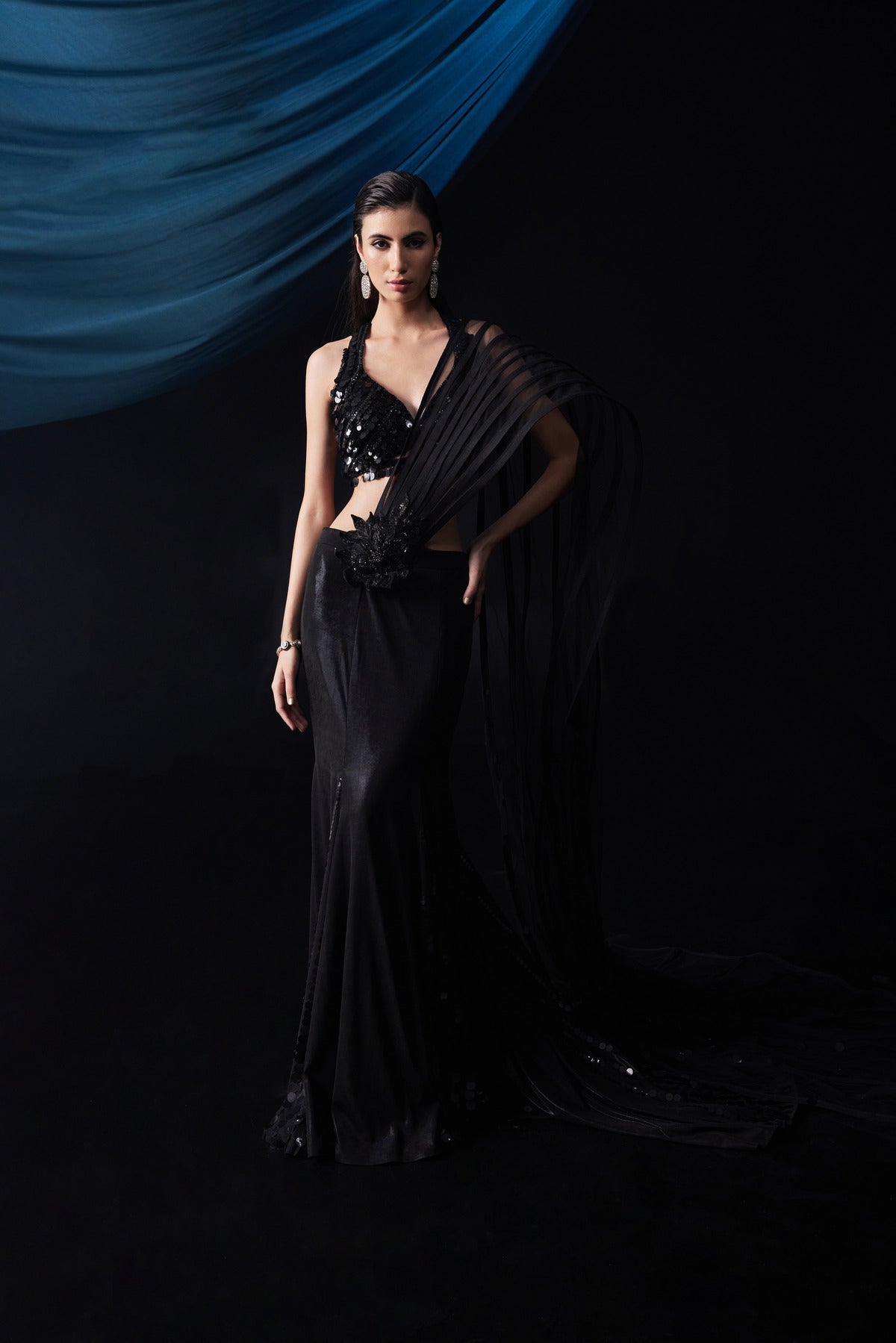 Chic Noir Drape Set