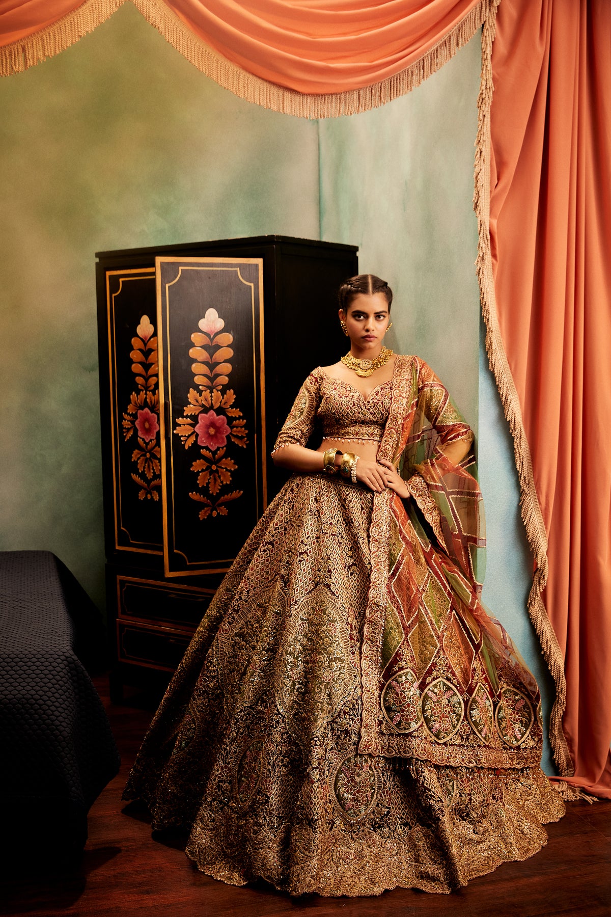 Bejewelled Color Fused Lehenga set