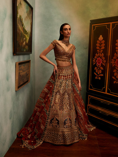 Jewelled Shaded Lehenga Set