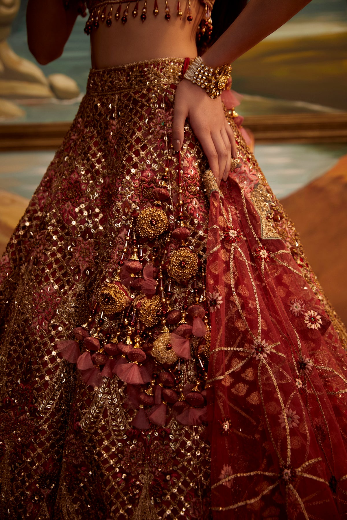 Regal Red Cutwork Lehenga